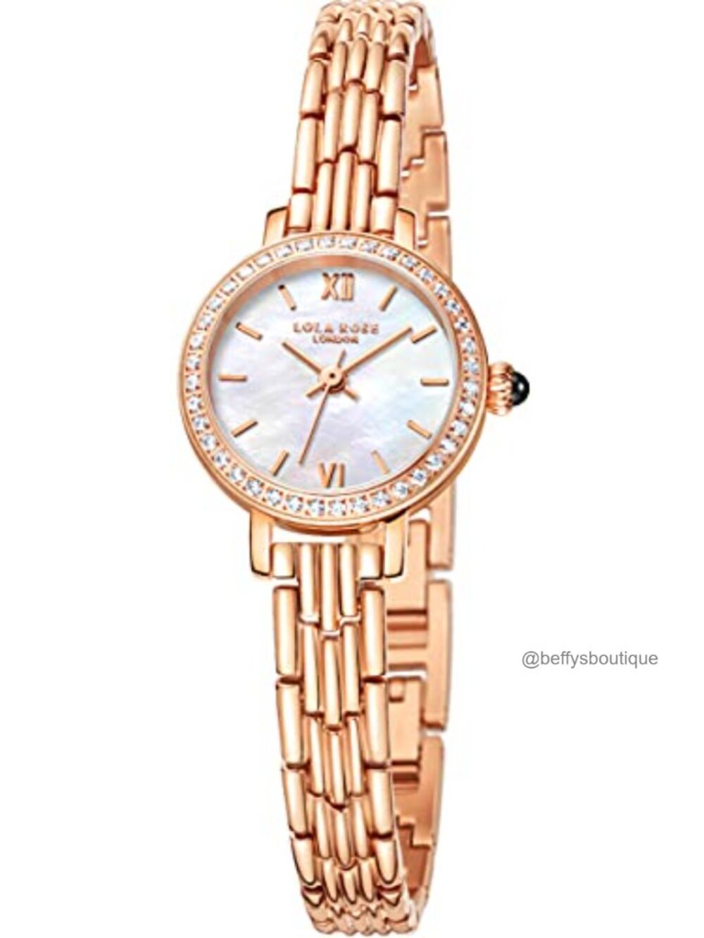 Women's Dainty Mother of Pearl Dial Watch Stainless Steel Strap Rose Gold